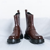 Χαμηλού Κόστους Φόρεμα μπότες-ανδρικές μπότες μόδας από PU δέρμα μεσαίου μεγέθους και αγκράφα | χοντρή σόλα για αστικό στυλ και ανθεκτικότητα