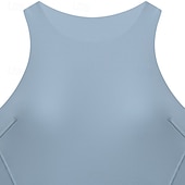 tanie Biustonosze sportowe i kamizelki-Damskie Biustonosz typu racerback Czołg Wyściełany Bez rękawów Top Athleisure Jesień Solidne kolory Wysokie podpory Oddychający Siłownia Bieganie Zdatność Odzież sportowa Odzież sportowa Czarny Biały