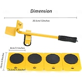 olcso Ručni Alati-Nagy teherbírású bútoremelő 4 csúszkával, görgős mozgató eszközökkel kanapé hűtőszekrényhez, max. 150 kg / 330 font, könnyen átalakítható és átrendezhető a lakótér (sárga)