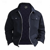 economico Giubbotti Cargo-Per uomo Giacca Cargo Giacca Casual Parka Vacanza Quotidiano Caldo Tasca Autunno Inverno Semplice Moda Classico Bavero Regolare Nero Blu marino Marrone Verde Cachi Giacca