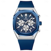 olcso Quartz órák-poedagar üzleti karóra férfiaknak vízálló, világító kronográf dátum férfi karóra szilikon szíjas kvarc férfi karóra 893