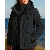 economico Fleece &amp; Giacche 3 in 1-Per donna Giacca da escursionismo Giacca in Pile Giacca 3 in 1 Inverno All&#039;aperto Impermeabile Antivento Top Nero Bianco Rosso Viola