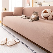 economico Copridivano per animali domestici-Copridivano in ciniglia, copridivano elasticizzato per tutte le stagioni in tinta unita, semplice copridivano elastico universale, protezione antiscivolo per divano a copertura totale