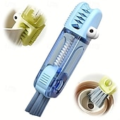 abordables Limpiando suministros-Cepillo de limpieza de cocodrilo 3 en 1 con cepillos de fregado intercambiables, juego de cepillos para limpiar grietas, para espacios reducidos entre biberones, vaso apto para biberones, ranuras y