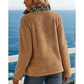 economico Felpa &amp; Sweatshirt-Per donna Blocco di colori Felpa in pile polare Felpa invernale Autunno / Inverno Manica Lunga Athleisure Antivento Caldo All'aperto Viaggio Sportivo Cachi abbigliamento sportivo Abbigliamento