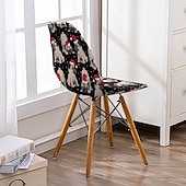 economico Copridivano di Natale-Coprisedie natalizi in seta di latte da 1/2/4/6 pezzi, coprisedie protettivi morbidi, altamente elastici e lavabili, sedie da pranzo decorative per feste, ristoranti e hotel