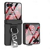 baratos Capa Samsung-telefone Capinha Para Samsung Galaxy Z Flip 7 Z Virar 6 Z Flip 5 Capa traseira e protetor de tela Suporte para carregamento sem fio com pulseira Retro PC