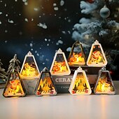 halpa sisätilojen jouluvalot-1 kpl 13 * 10 cm jouluinen led-elektroninen kynttilä retro-tuulivalo riippuva lyhty sisä- ja ulkokäyttöön kokoontumispöytäilmakehä koristevalo pieni lehtivalo ag10 * 3 paristoa