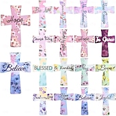 abordables Artículos para el hogar-Marcadores magnéticos con forma de cruz (12, 16 y 24 unidades), ideales para el estudio bíblico, lectores, profesores y estudiantes.