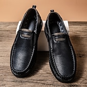 tanie Buty casual slip-on-Brązowe mokasyny męskie – klasyczne i wygodne, wsuwane buty do jazdy samochodem z ręcznie szytymi detalami, idealne do noszenia na co dzień, w biurze i w biznesie