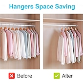cheap Home Storage &amp; Hooks-200pcs Space-Saving Clothes Hanger Connector Hooks – Stackable Wardrobe Hooks for Closet Organization, Multi-Functional Home Storage, Space-Saving Hanger Links
