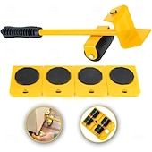 olcso Ručni Alati-Nagy teherbírású bútoremelő 4 csúszkával, görgős mozgató eszközökkel kanapé hűtőszekrényhez, max. 150 kg / 330 font, könnyen átalakítható és átrendezhető a lakótér (sárga)