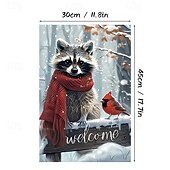 billige hengende juleteppe-Julehageflagg Utendørs Vinter Hage Dekorasjon Banner med Snømann Design Ferie Hjem Porte Flagg Sesongbasert Plen Dekor Utendørs Bruk