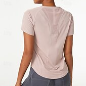 levne Běžecké tričko a tílka-Dámské Jednobarevné Gymnastická košile Koşu Tişörtü Léto Jaro Podzim Síťka Krátký rukáv Oblečení na atletiku Rychleschnoucí Yumuşak Ter Emen Tělocvična Běh Cvičení Černá Světlá růžová Modrá sportovn