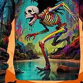 levne Chlapecké halloweenské kostýmy-předvečer Všech svatých Chlapecké 3D Lebky Mikina Dlouhý rukáv Jaro Podzim Módní Základní Děti 4-12 let Tričkový Venkovní Ležérní Denní Běžný