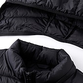 preiswerte Herren Steppweste-Herren Steppweste Weste Gilet Urlaub Täglich Date Mode Lässig Herbst Winter Tasche Nylon Warm Bequem Einfarbig Reisverschluss Mit Kapuze Normale Passform Schwarz Burgunderrot Armeegrün Dunkelblau