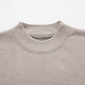 economico maglione pullover da uomo-Per uomo Felpa Maglione A Coste Maglia Top Regolari Lavorato a maglia Slim Fit Semplice Collo Alto Maglieria Contemporaneo Casuale Abbigliamento quotidiano Abbigliamento Primavera Autunno Nero Bianco