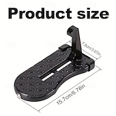 お買い得  車両サービス-ルーフアクセス用の折りたたみ式アルミ製ドアステップ - ポータブルな車両ペダルラダーは、ほとんどの車、SUVに適合します。 &amp;トラック、暗い色