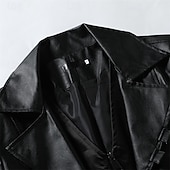 preiswerte Herren-Blazer &amp; -Anzüge-Herren Mantel Trenchcoat Langer Trenchcoat Urlaub Täglich Herbst Winter Kunstleder Winddicht Oberbekleidung Bekleidung Mode Klassisch Einfach Tasche Revers Einreihig