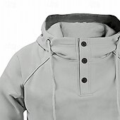 economico Felpa Tattica-Per uomo Felpa con cappuccio Felpa con cappuccio abbottonata Felpa con cappuccio tattica Nero Bianco Borgogna Blu marino Cammello Con Cappuccio Semplice Tasca Sport &amp; Outdoor Casuale Quotidiano