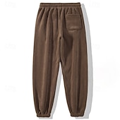 preiswerte Jogginghosen-Herren Jogginghose Fleecehose Hose Winterhose Kordelzug Tasche Elastischer Bund Einfach Komfort Warm Sport im Freien Täglich Mode Lässig Schwarz Khaki Mikroelastisch