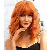 tanie Peruki imprezowe-Peruka typu bob syntetyczna z grzywką dla kobiet, bordowa, syntetyczna, odporna na ciepło, luźna, kręcona, falowana, krótka, bob w kolorze czerwonego wina, bezklejowa, fryzura na co dzień