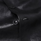billiga Trenchcoat för män-Herr Rock Trenchcoat Lång trenchcoat Semester Dagligen Vår Höst PU Läder Vindtät Ytterkläder Kläder Mode Klassisk Slät Ficka Kavajslag Enkelknäppt