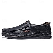 tanie Buty casual slip-on-Brązowe mokasyny męskie – klasyczne i wygodne, wsuwane buty do jazdy samochodem z ręcznie szytymi detalami, idealne do noszenia na co dzień, w biurze i w biznesie