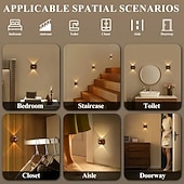 economico luci di Natale all&#039;aperto-Luce notturna a LED intelligente con sensore di movimento PIR, lampada da parete portatile magnetica, 3 modalità di illuminazione, installazione wireless per terrazza, ingresso, camera da letto,
