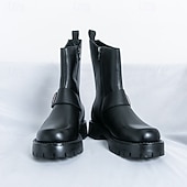 Χαμηλού Κόστους Φόρεμα μπότες-ανδρικές μπότες μόδας από PU δέρμα μεσαίου μεγέθους και αγκράφα | χοντρή σόλα για αστικό στυλ και ανθεκτικότητα