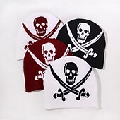 billige Lue lue-Herre Unisex Beanie lue Vinterhatter Luer 骷髅头毛线帽 Strikk lue Svart Vin Akryl Fiber Jacquard Strikket Koselig Halloween Dagligdagstøy Festival Hodeskaller Varm