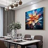cheap Floral/Botanical Paintings-Textured Impasto Floral Oil Painting