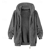 economico Felpa con cappuccio in pile-Per uomo Felpa con cappuccio Felpa con cappuccio a zip intera Giacca in Pile Nero Rosa Verde militare Blu marino Blu Reale Con Cappuccio Semplice Tasca Sport &amp; Outdoor Quotidiano Ferie Poliestere