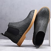 economico Stivali Chelsea-stivali chelsea da uomo color cachi, stile casual e leggero alla caviglia con soffietti elastici, per l'ufficio, le uscite del fine settimana e il comfort quotidiano