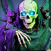 levne Chlapecké halloweenské kostýmy-předvečer Všech svatých Chlapecké 3D Lebky Kapuce Dlouhý rukáv Jaro Podzim Módní Šik ven Děti 4-12 let Kapuce Venkovní Ležérní Denní Běžný