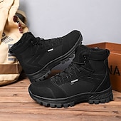 economico Stivali invernali e neve-scarponi da trekking caldi e impermeabili da uomo con fodera in pelliccia, suola antiscivolo, scarpe da trekking e da campeggio all'aperto