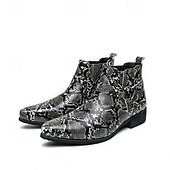 abordables Bottes de Costume-Bottines Chelsea à bout pointu en similicuir imprimé serpent pour homme – Chaussures de soirée, de scène et de soirée