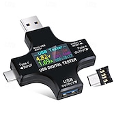 Недорогие Цифровые мультиметры и осциллографы-Тестер USB Type-C, тестер USB-C, тестер напряжения, тока, детектор, считыватель, мультиметр, цветной экран для телефона, ноутбука, внешнего аккумулятора и т. д.