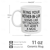 cheap Mugs &amp; Cups-Christmas 2025 Gift Mug Being Your Mother-In-Law 11oz Funny Mug Holiday Coffee Cup for Mom-in-Law Hilarious Xmas Present Family Office Birthday Seasonal Drinkware