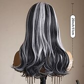 economico Parrucche da festa-Parrucca Sintetica Ondulato naturale Ondulato Riga centrale Taglio Scalato Parrucca 20 pollici Nero e Oro Capelli Sintetici 20 pollice Per donna Morbido Comodo Multicolore