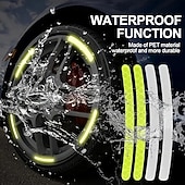 olcso Járműszolgáltatás-20 db fényvisszaverő keréktárcsa matrica – sötétben világító biztonsági matricák autókra, motorkerékpárokra &amp;kerékpárok