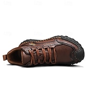 economico Scarponi da trekking-scarpe da trekking casual da uomo marroni, comode scarpe da ginnastica da passeggio con lacci e suola in gomma antiscivolo per viaggi, lavoro e uso quotidiano