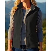 abordables Vestes-Femmes Veste Randonnée Manteau d&#039;hiver Gilet polaire Sans manches Top Extérieur Chaleur Thermique Hiver Fermeture éclair Polyester Noir Rouge Bleu Chasse Pêche Escalade