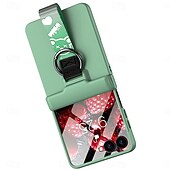 baratos Capa Samsung-telefone Capinha Para Samsung Galaxy Z Flip 7 Z Virar 6 Z Flip 5 Capa traseira e protetor de tela Suporte para carregamento sem fio com pulseira Retro PC