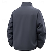 abordables chaqueta deportiva-Hombre Chaqueta al aire libre Impermeable Chaqueta para senderismo Diario Senderismo Resistente al Viento A Prueba de Lluvia Bolsillo Otoño Invierno Plano Moda Clásico Escote Chino Regular Negro