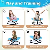 tanie Aktywność na świeżym powietrzu-zabawki sensoryczne dla autyzmu,podwójny uchwyt,krzesło obrotowe dla autyzmu,ćwiczenie koordynacji ciała,siedzenie i kręcenie,metalowa podstawa,bezpieczniejsze krzesło obrotowe dla dzieci sensoryczne