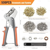 preiswerte Werkzeugaufbewahrung-Hochleistungs-Werkzeugsatz für professionelle Ösen, 3/8 Zoll 10 mm Hand-Ösensatz, DIY-Handlocher-Ösensatz mit 200/500 Ösenschnallen, Installationswerkzeuge für Metall-Luftlochnieten