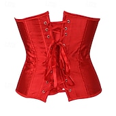 economico Corsetti-Per donna Corsetto modellante per la vita Intimo Modellante Corsetto sexy Moda Dolce Colore Puro Orlo irregolare Senza schiena Vacanza Streetwear Data Senza Maniche Top con spalle scoperte Nero Rosso
