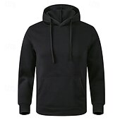 abordables Sudadera con capucha de vellón-Hombre Sudadera Sudadera Con Capucha Sudadera con capucha de lana Negro Blanco Amarillo Rosa Verde Ejército Con Capucha Plano Bolsillo Deporte Casual Diario Ropa de calle Fresco Ropa deportiva