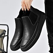 abordables Baskets-Baskets Chelsea grises à enfiler pour homme – Mocassins décontractés à tige basse avec empiècements latéraux élastiques pour un usage quotidien, les déplacements et les tenues décontractées